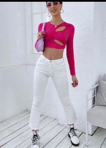 DATE PERFECT Pink Cutout Top