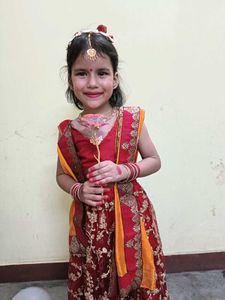 Red &amp; Yellow Embroidered Lehenga Choli Set