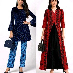 festive corset kurta and trouser set
