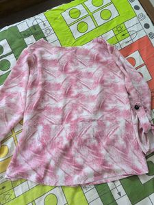 Pink &amp; White Tie-Dye Top