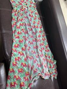 Boho Elephant Print Maxi Dress