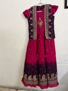 Pre-Loved Embroidered Silk Gown &amp; Waistcoat Set