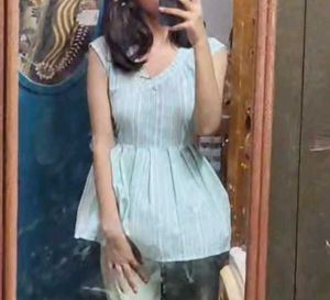 Light Green Striped Wrap Kurta