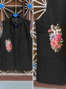 🌸 Floral Print Nehru Vest Coat | unused
