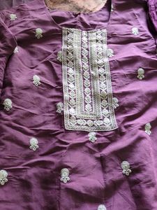 Beautiful Purple Embroidered Kurta Set