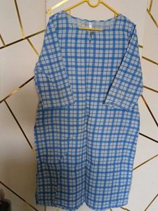 Blue Checkered Kurta