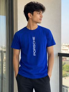 Men's Porsche Blue Graphic T-Shirt