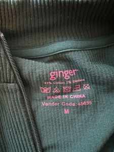 Ginger Ribbed Quarter Zip Top