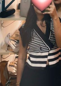brown stylish stripe top