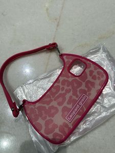 Cute Pink Leopard Print Shoulder phone bag