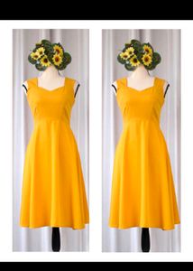 Vibrant Yellow Fit & Flare Dress