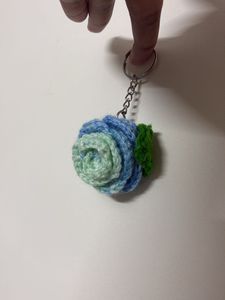 Handmade Crochet Multicolor Flower Keychain Small
