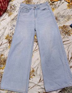 Flared Blue Denim Jeans