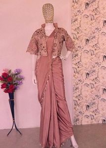 Designer Drapped saree with koti
