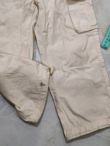 Cream Cargo/Parachute Pants