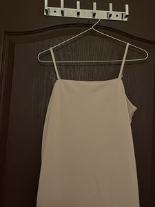 Sleek Beige Strappy Midi Dress