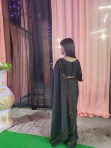 Black Party Wear Georgette Saree With Blouse