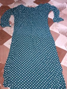 Teal Polka Dot Kurta