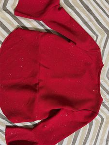Sparkling Red Bell Sleeve Top
