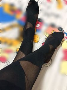Sheer Black Cross pattern Stalkings