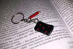 📚 Tiny Book with it's Pencil Keychain! ❤️