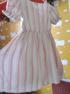 Cute Pink and white Striped Dress