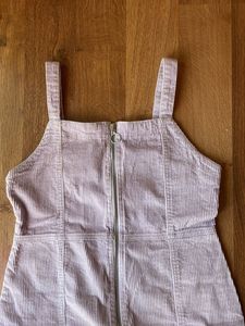 Lilac Corduroy Zip-Up Mini Dress