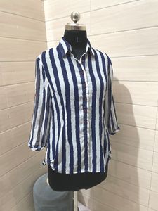 Mesh Striped Casual Shirt