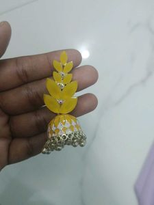 Yellow Leaf Jhumka Earrings🥰