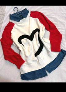 Heart Graphic Knit Sweater