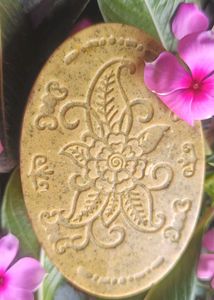 Handmade Herbal Soap with Lotus and flower Design