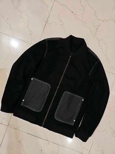 Men's Heavy Black Bomber Jacket