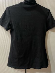 DSQUARED Black Mock Neck T-Shirt