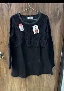 Elegant Black Lace Detail Top