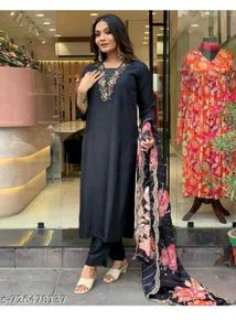 Elegant Black Kurta Set with Dupatta