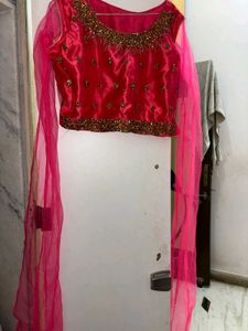 pink lehnga choli set