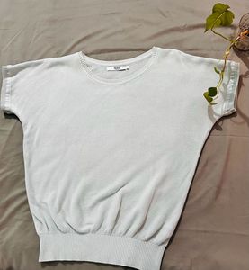 Allen Solly Light Blue Textured Knit Top