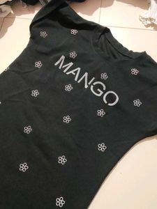 Mango Black Floral T-Shirt