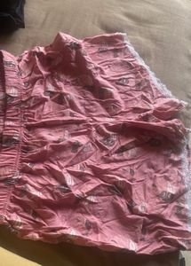Pink Printed Mini Skirt