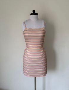 Striped Spaghetti Strap Mini Dress