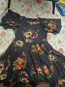 Dark Floral Print Dress