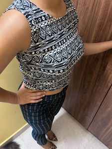 Trendy Geometric Print Sleeveless Top