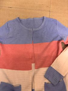 Colorblock Open Front Cardigan
