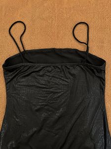 SHEIN Black Faux Leather Finish Polyester Croc-Tex