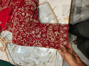 Exquisite Red Embroidered Saree