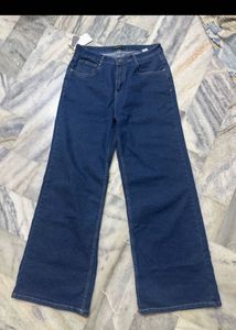 Classic Blue Wide-Leg Denim Jeans