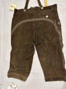 Men's Brown Lederhosen with Suspenders
