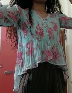 Blue Frill Top