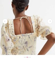 Floral Smocked Square Neck Top