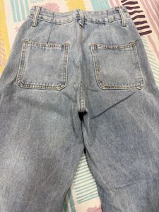 Urbanic Light Wash Ripped Wide Leg Jeans